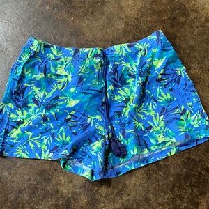 New Directions Tropical Blue and Green Women's PJ Shorts